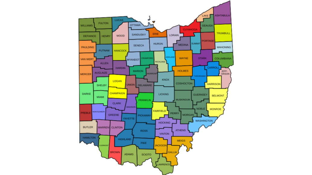 ADAMHS Board County Map